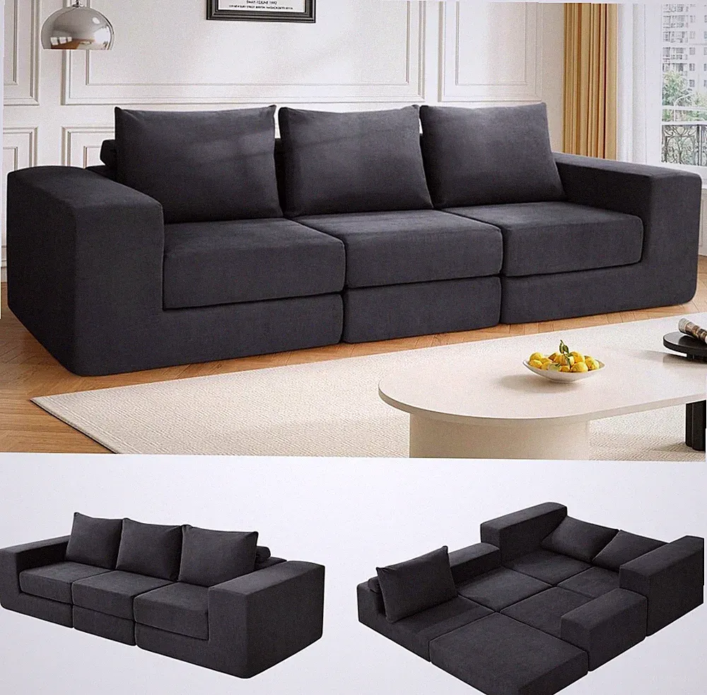 Modern Cozy Sectional Couches with Non-Slip Base for Living Room, No Assembly~