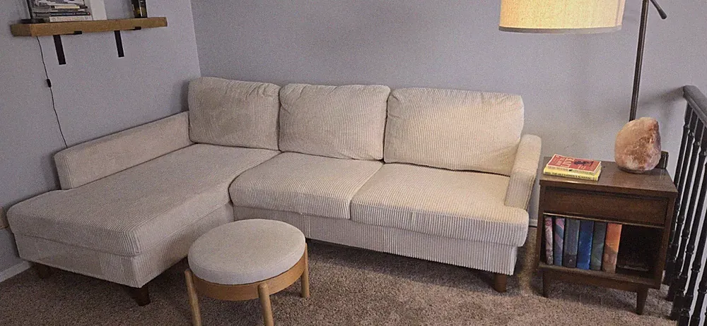 Modern Cream Chaise Sectional Sofa – Excellent Condition
