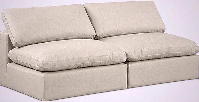 Modern Cream Vegan Leather Modular Sofa - 78" W, Comfy & Stylish Design