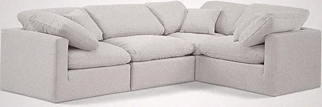 Modern Cream Velvet Modular Sectional Sofa with Down Feather Cushions