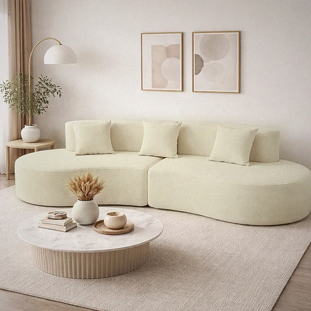 Modern Curved Sofa Half Moon Sofa Sectional 4 Seat Sofa for Home Living Room