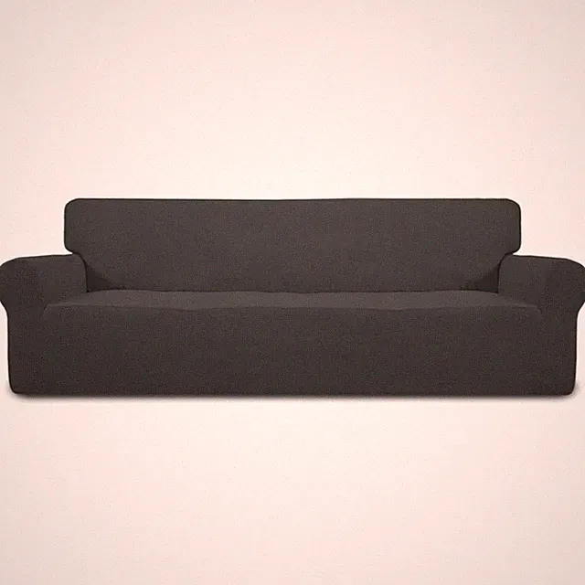 Modern Dark Gray Jacquard Sofa Slipcover - Perfect for 4-Seater Protection