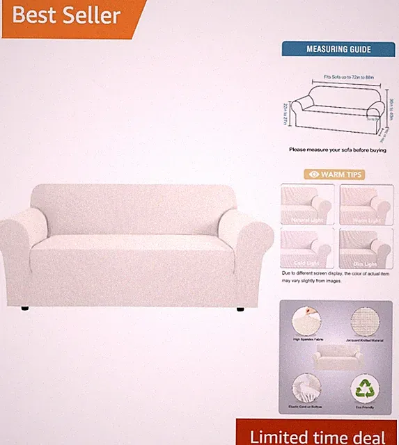 Modern Elastic Sofa Slipcovers for 3 Cushion Couches - Elegant & Easy to Install