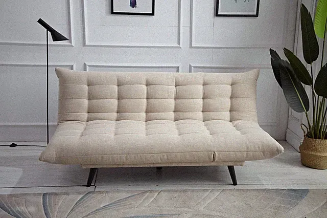 Modern Elegance: Beige Multi-Functional (Lounge) Futon Sofa Bed