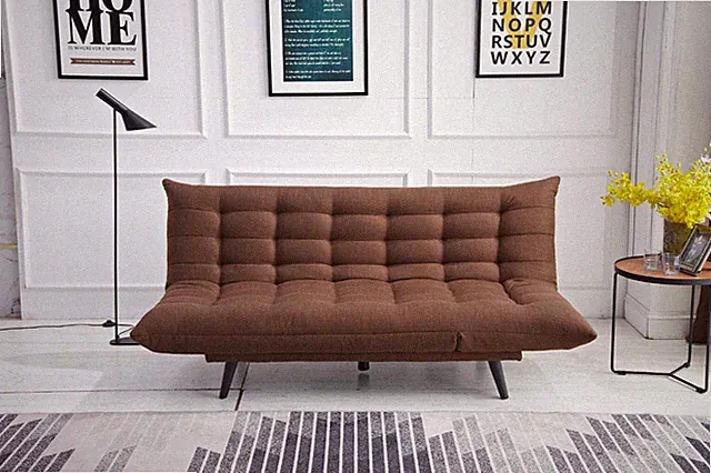 Modern Elegance: Brown Multi-Functional (Lounge) Futon Sofa Bed