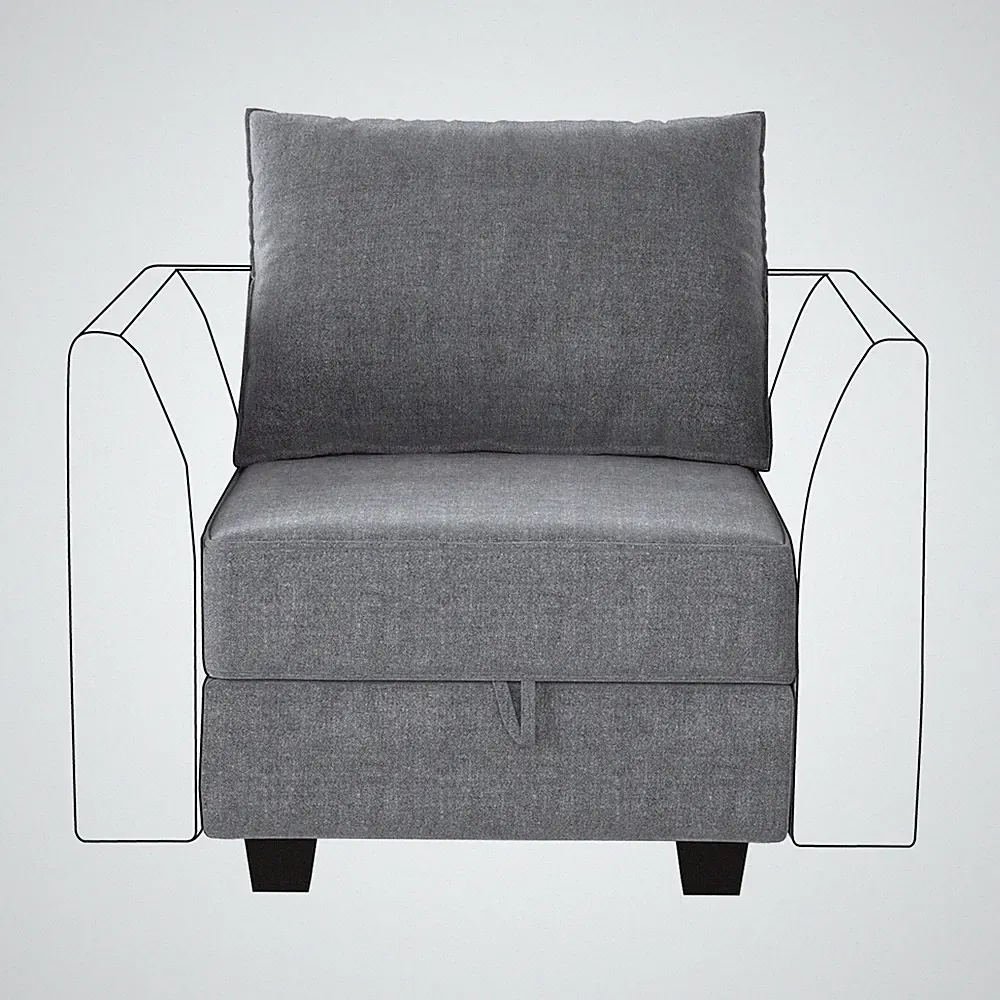 Modern Fabric Middle Module for Modular Sofa Customizable Sectional Sofa Couc...