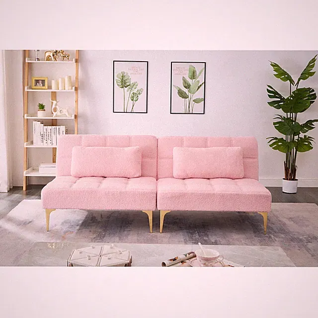 Modern Futon Sofa Bed Convertible Sleeper Couch Loveseat for Living Room
