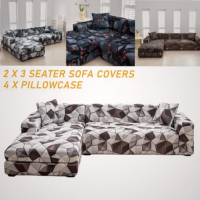 Modern geometric elastic sofa cover Sectional Couch Cover L Shape Sofa Cover