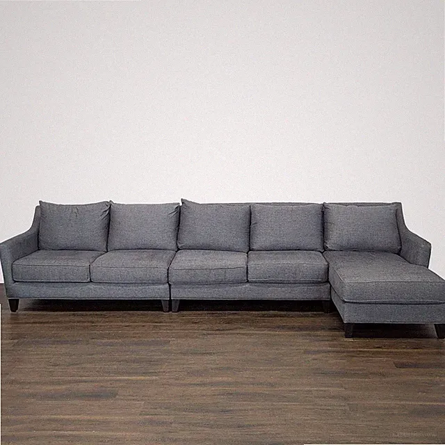 Modern Gray 5-Seat Sectional Sofa with Chaise Lounge