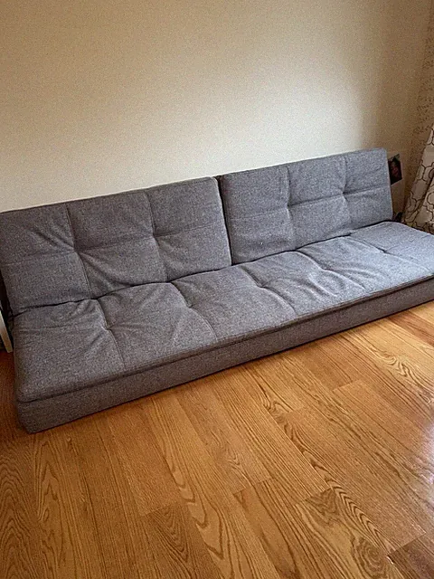 Modern Gray Fabric Convertible Futon Sofa Bed- Strong Quality- Bloomingdale’s
