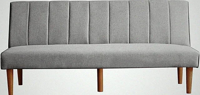 Modern Gray Upholstered Bergen Convertible Futon Sofa Bed for Small Spaces