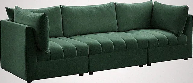 Modern Green Velvet Modular Sofa with Deep Tufting - Jacob Collection 103