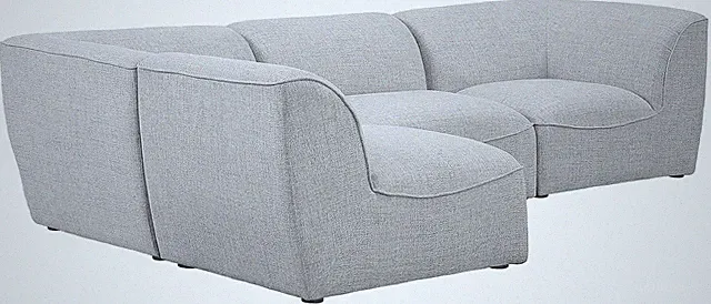 Modern Grey Linen Textured Modular Sectional Sofa - Miramar Collection