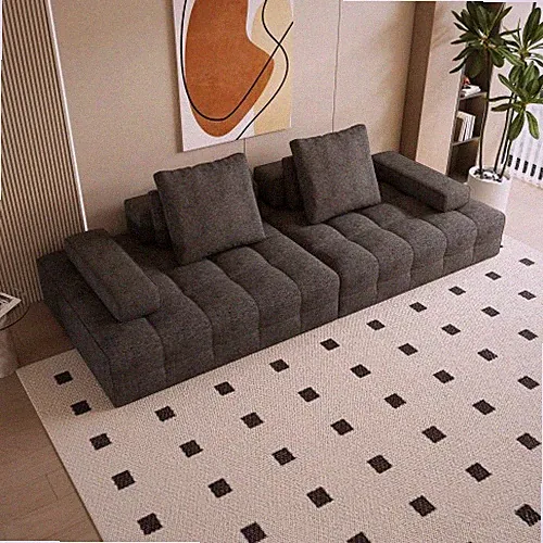 Modern Grey Loveseat Sofa – Deep Seat Couch with Comfortable Armrests for Living