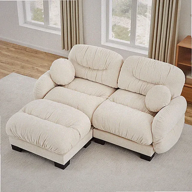 Modern L Shape Modular Sectional Couch Chenille Cozy w/ Ottoman for Small Space