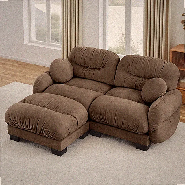 Modern L Shape Modular Sectional Sofa Chenille Cozy with Ottoman for Small Space