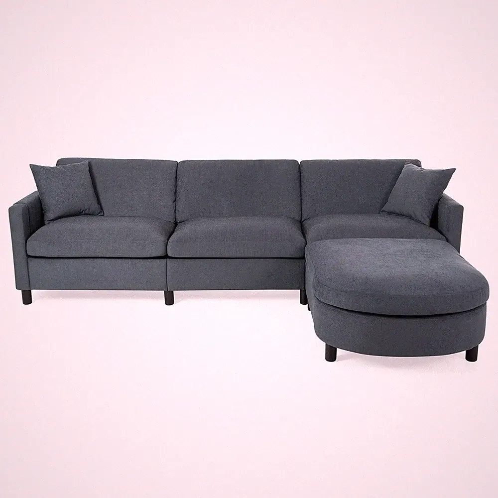 Modern L Shape Sectional Sofa Modular Couch with Ottoman for Living Room Office
