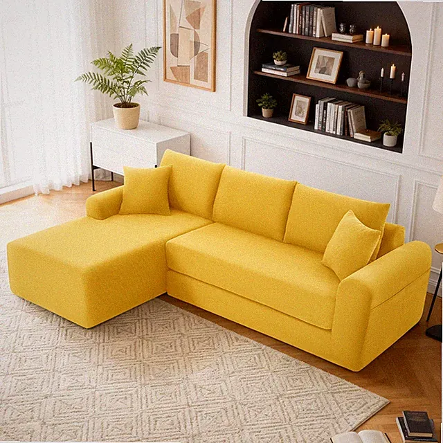 Modern L Shaped Modular Sectional Sofa,Boneless Cloud Corduroy Couch with Chaise