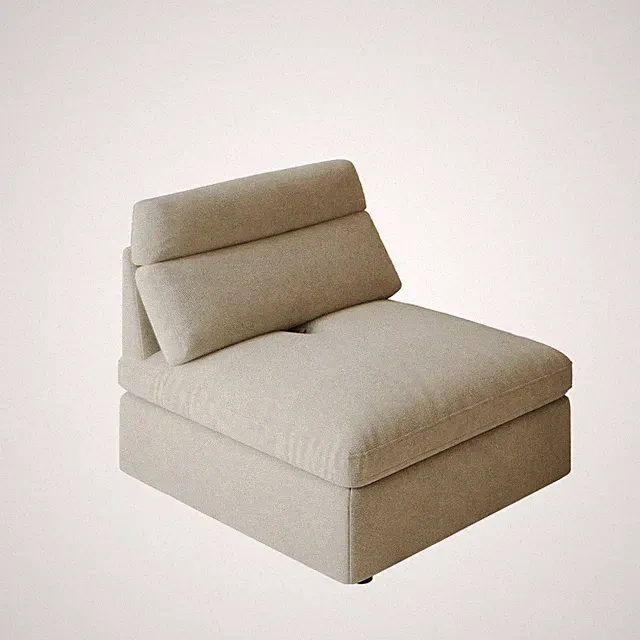Modern L-shaped modular sofa, a simple-style cotton sofa set with an ottoman.