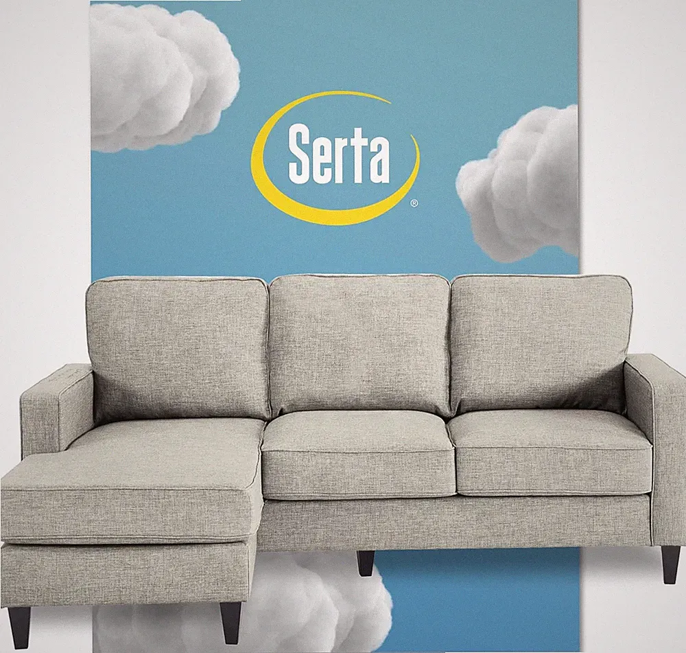 Modern L-Shaped Reversible Sectional Sofa for Small Spaces - Light Gray