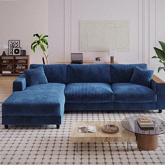 Modern L Shaped Sectional Couch Modular Couch With Reversible Chaise Lounge
