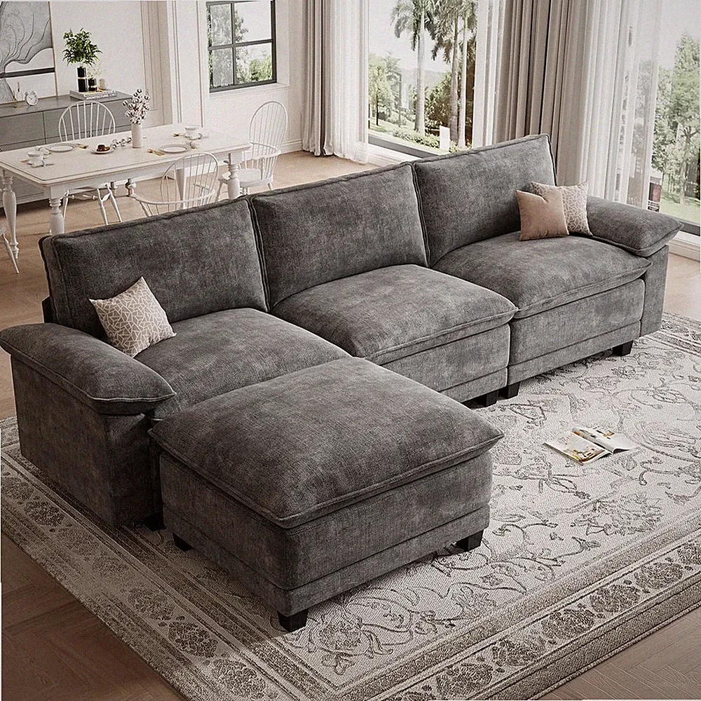 Modern L Shaped Sofa Couches for Living Room, Modular Sectional Cloud Couch with