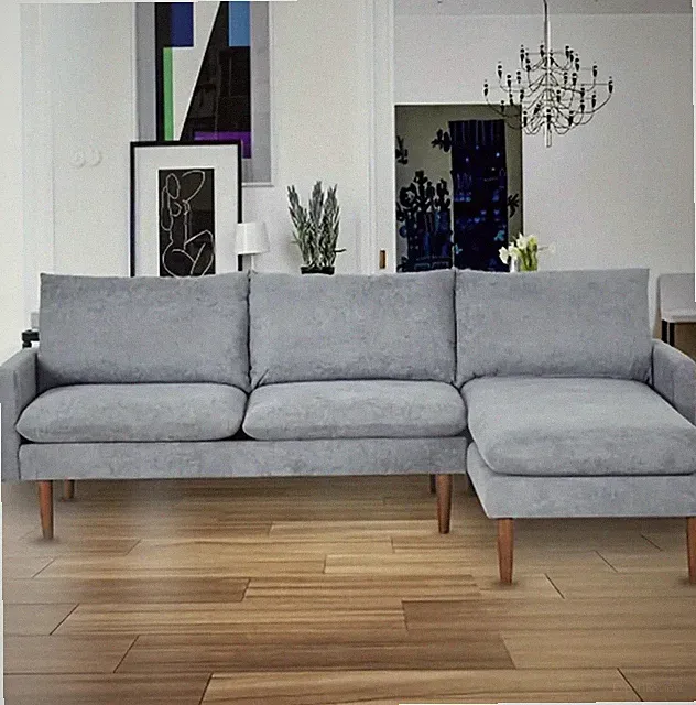 Modern L-Shaped Sofa w/ Padded Cashmere Multi-functional Living Room Apartments