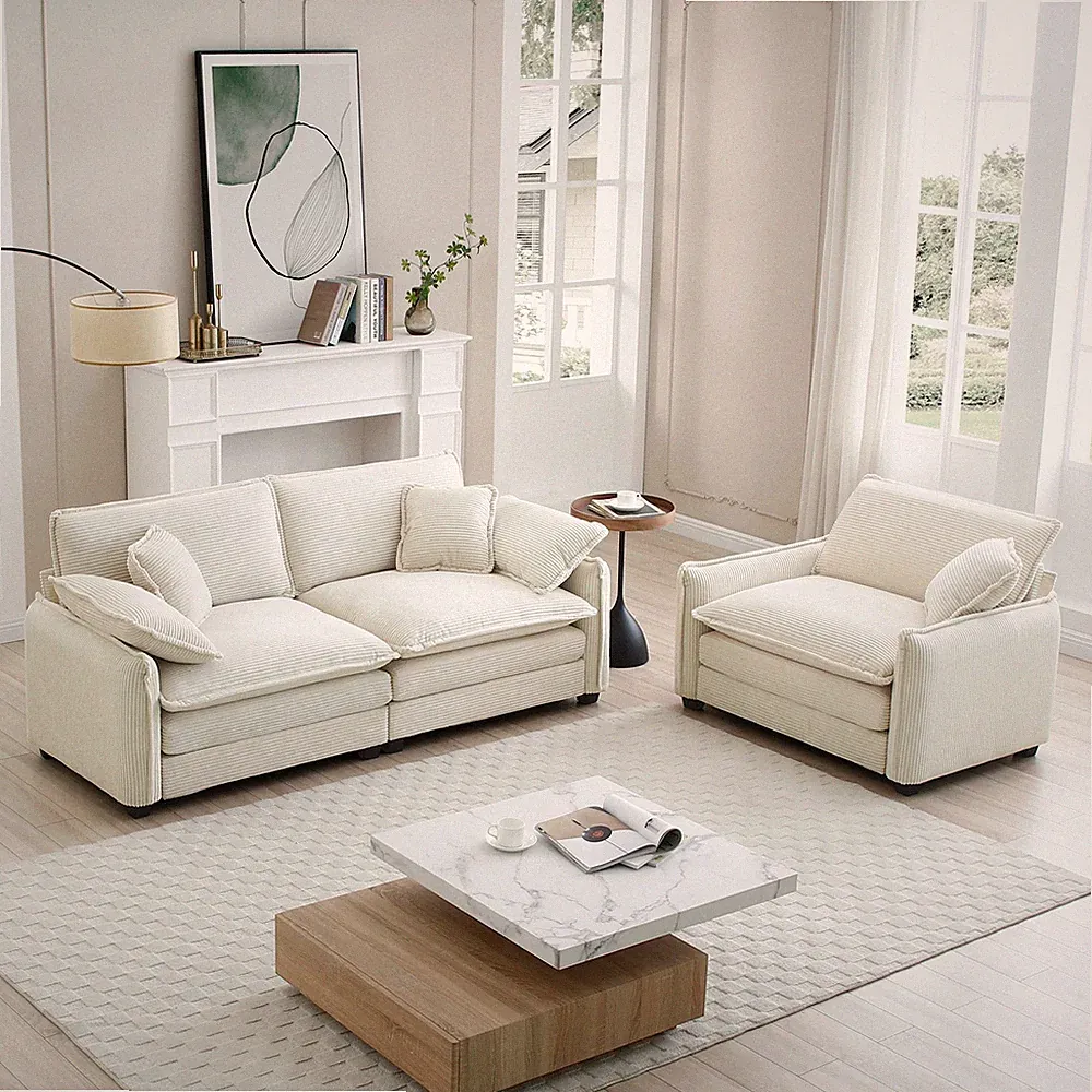 Modern Living Room Sofa Two Pieces Set,Suitable for Living room and Small Apart