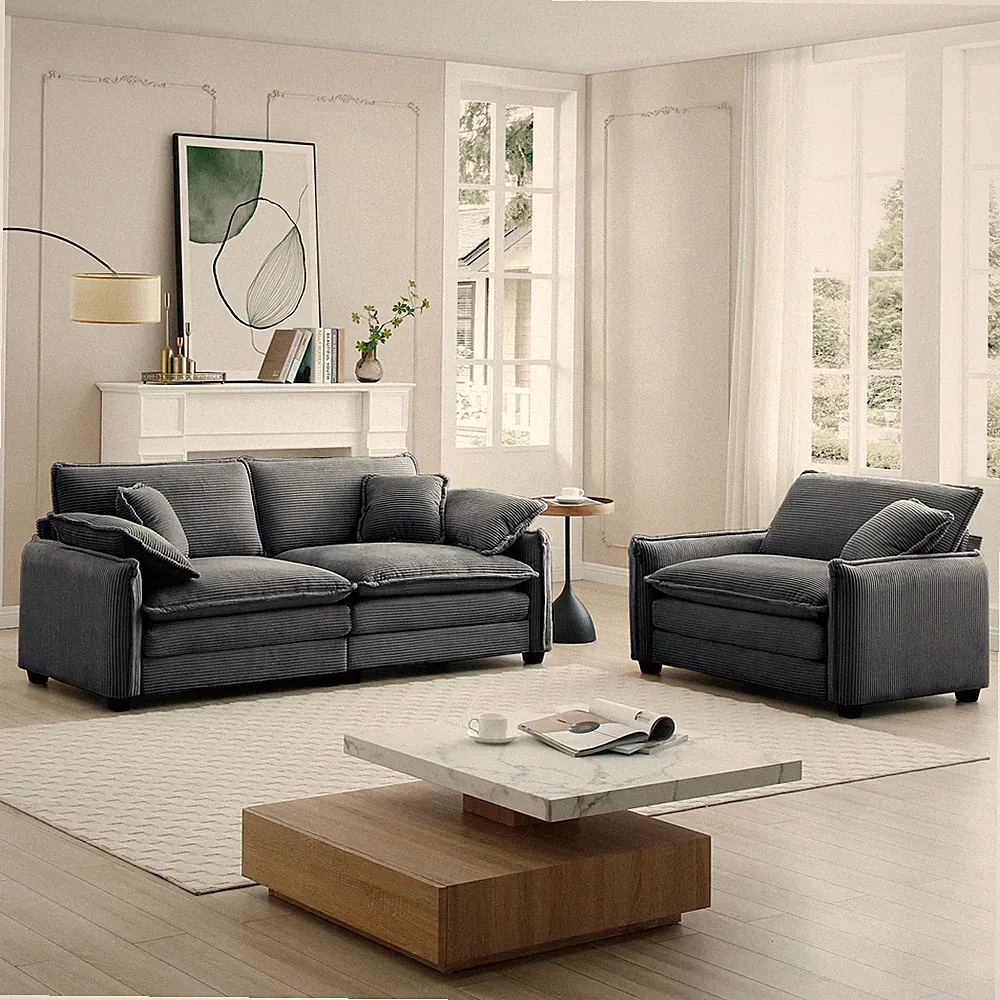Modern Living Room Sofa Two Pieces Set,Suitable for Living room and Small Apartm