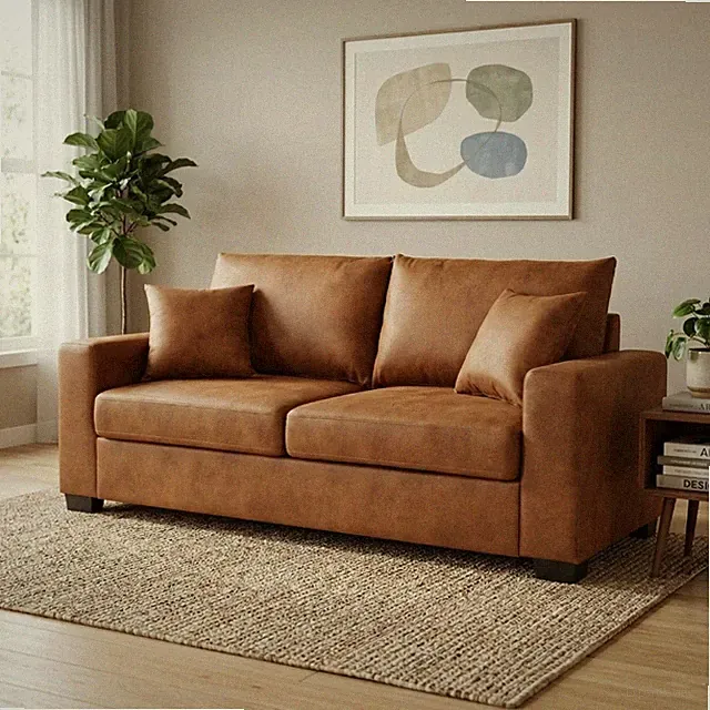 Modern Loveseat Sofa 69" Tech Cloth Couch with 2 Throw Pillows for Small Spaces