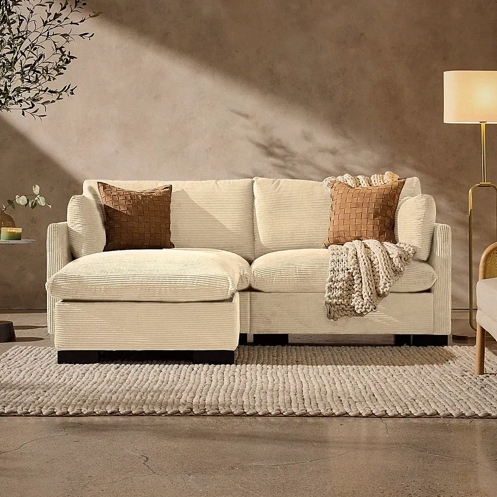 Modern Loveseat Sofa Living Room Corduroy Recliner Removable Cover Spring