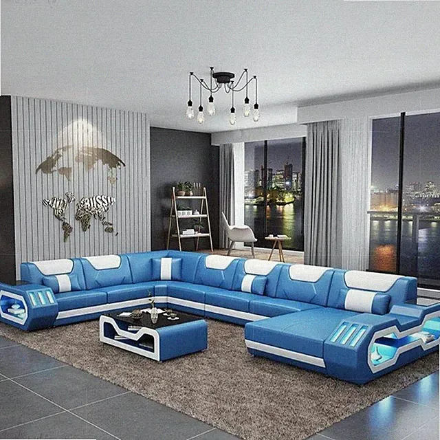 Modern Luxurious Cozy Leather Astounding Sectional Sofa