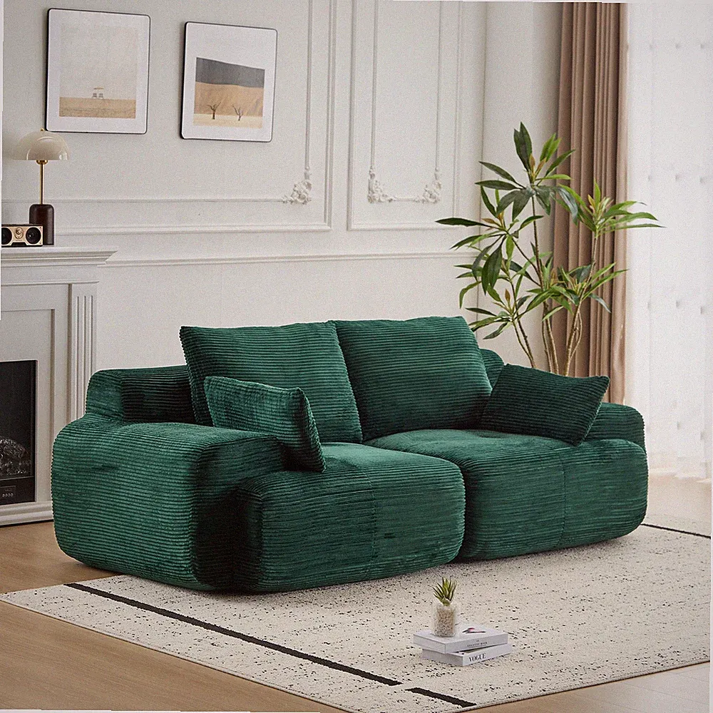 Modern Memory Foam Compressed Sofa,2 Seater Large Sectional Couches for Livin