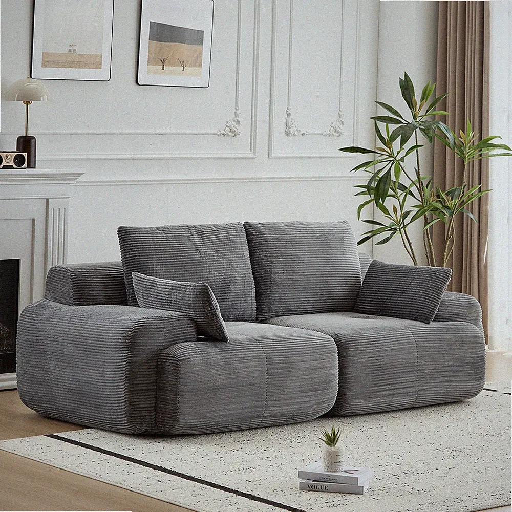 Modern Memory Foam Compressed Sofa,2 Seater Large Sectional Couches for Livin