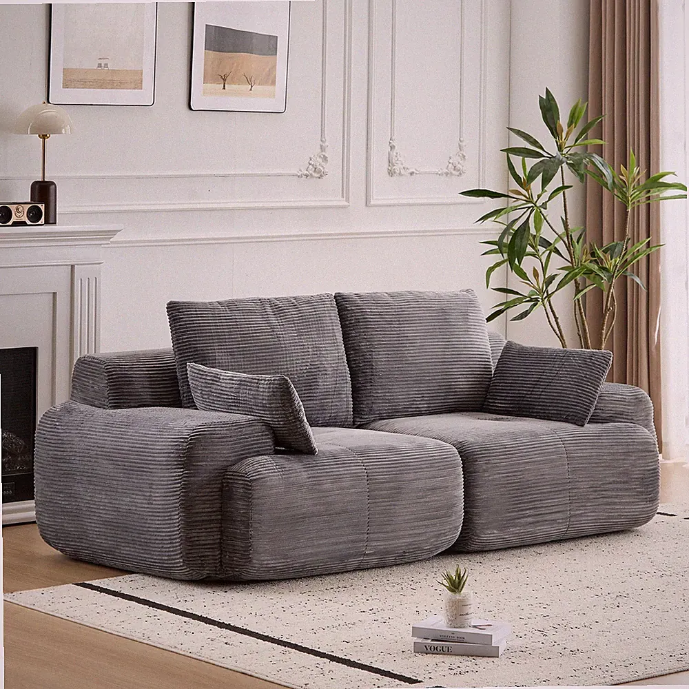Modern Memory Foam Compressed Sofa,2 Seater Large Sectional Couches for Living R