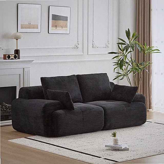 Modern Memory Foam Compressed Sofa,2 Seater Large Sectional Couches For Living R