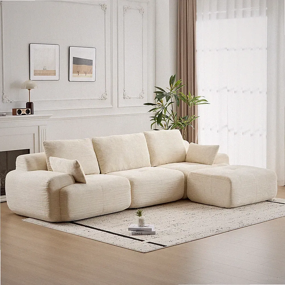 Modern Memory Foam Compressed Sofa,Large Sectional Couches for Living Room,P