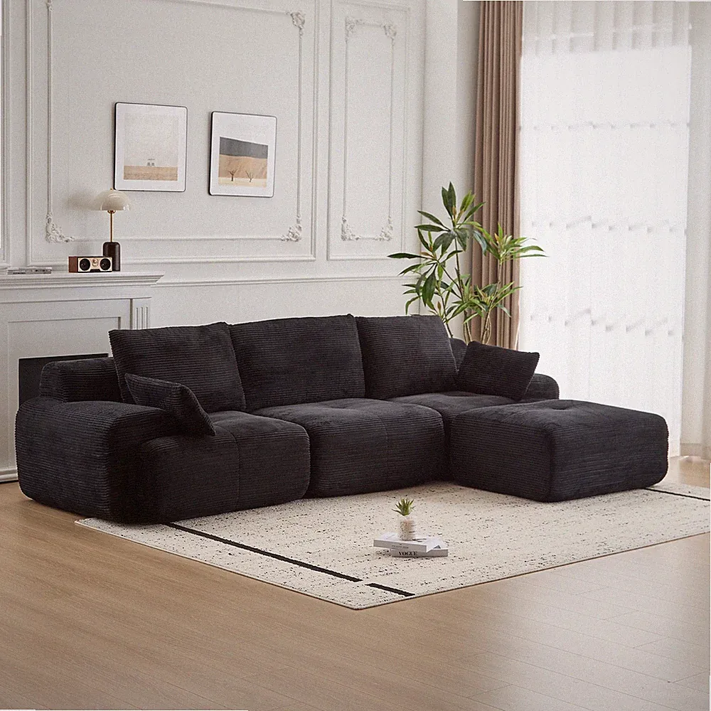 Modern Memory Foam Compressed Sofa,Large Sectional Couches for Living Room,Pe