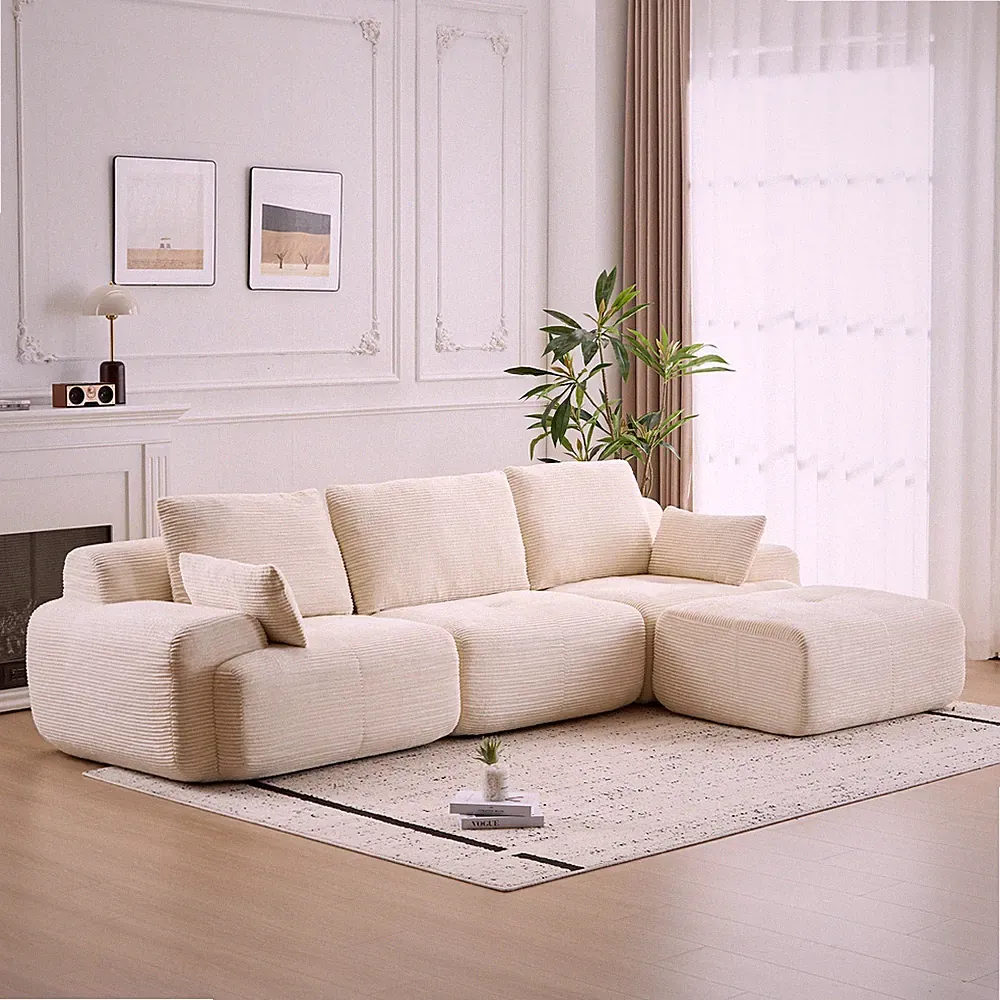 Modern Memory Foam Compressed Sofa,Large Sectional Couches for Living Room,Pet