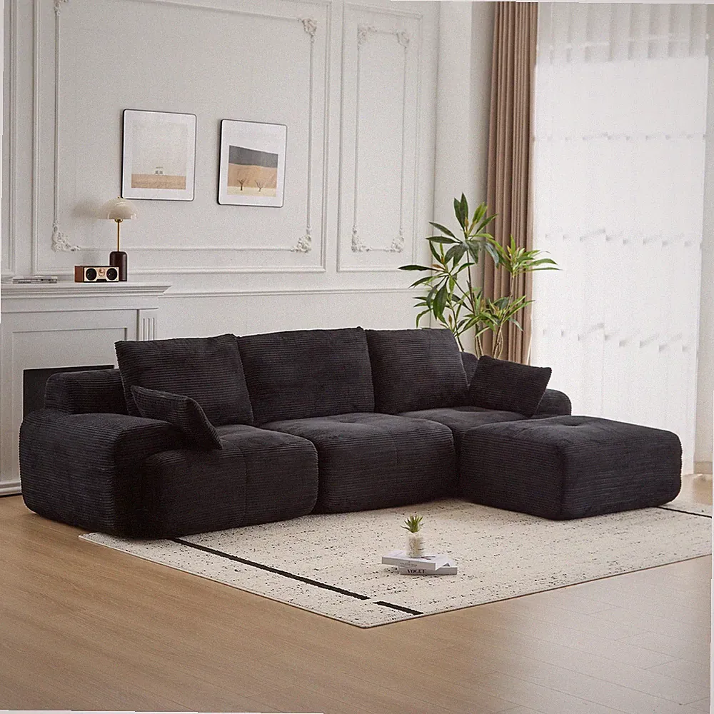 Modern Memory Foam Compressed Sofa,Large Sectional Couches for Living Room,Pet