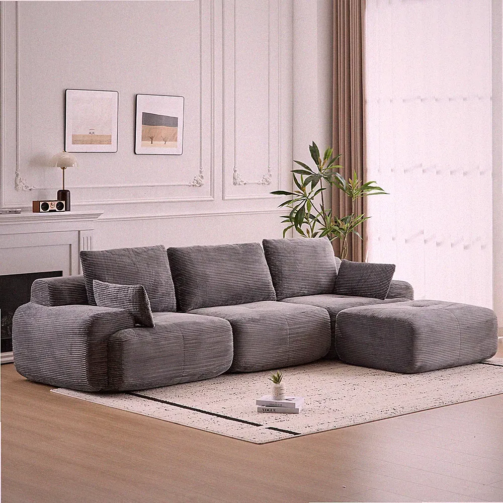 Modern Memory Foam Compressed Sofa,Large Sectional Couches for Living Room,Pet-F