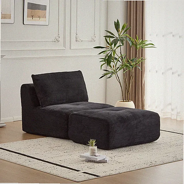 Modern Memory Foam Compressed Sofa,Single Chaise Longue for Living Room,Pet-Fr