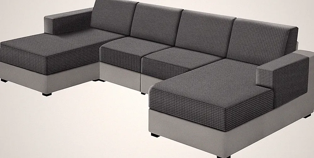 Modern Mid Grey 10-Piece U-Shape Sofa Cover Set: Stylish Stretch Fit