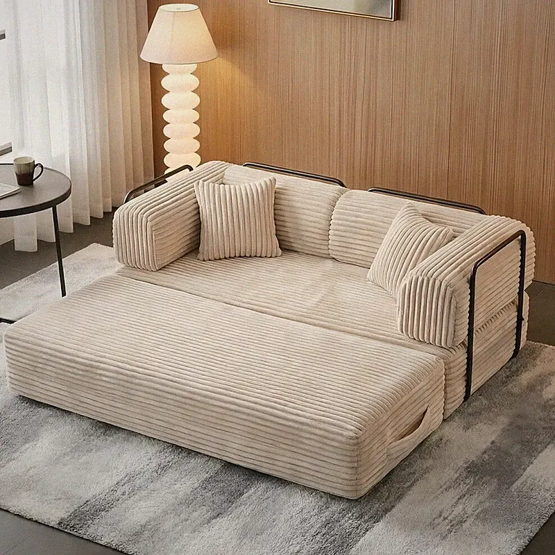 Modern Minimalist Boneless Floor Sleeper Sofa Futon Couch Bed Modular Loveseat