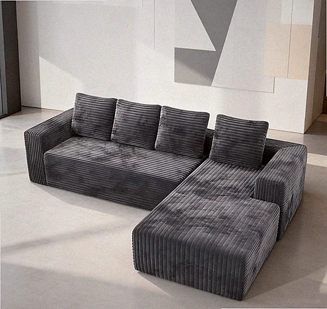 Modern Modular L-Shape Sofa Couch with Chaise,(Gray, Right Sitting Chaise)