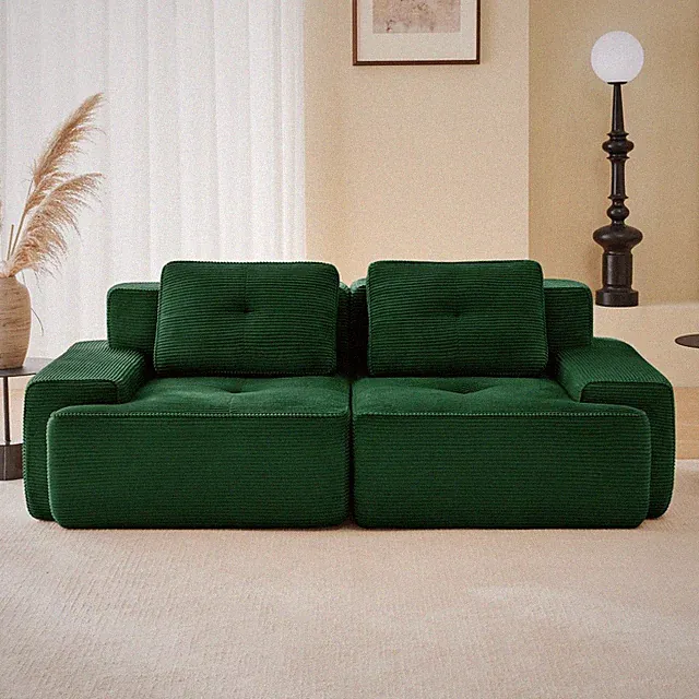 Modern Modular Sectional Sofa Corner Couch Corduroy Fabric for Home Living Room