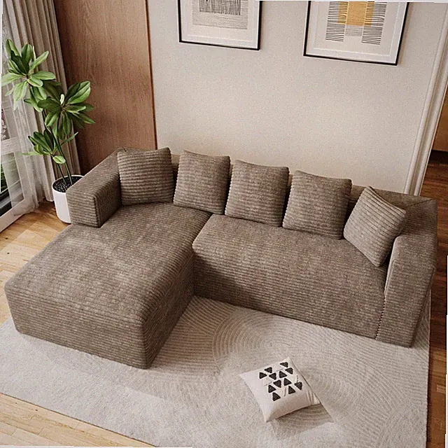 Modern Modular Sectional Sofa Couch 107" Deep Seat Convertible 2 Free Split Sofa