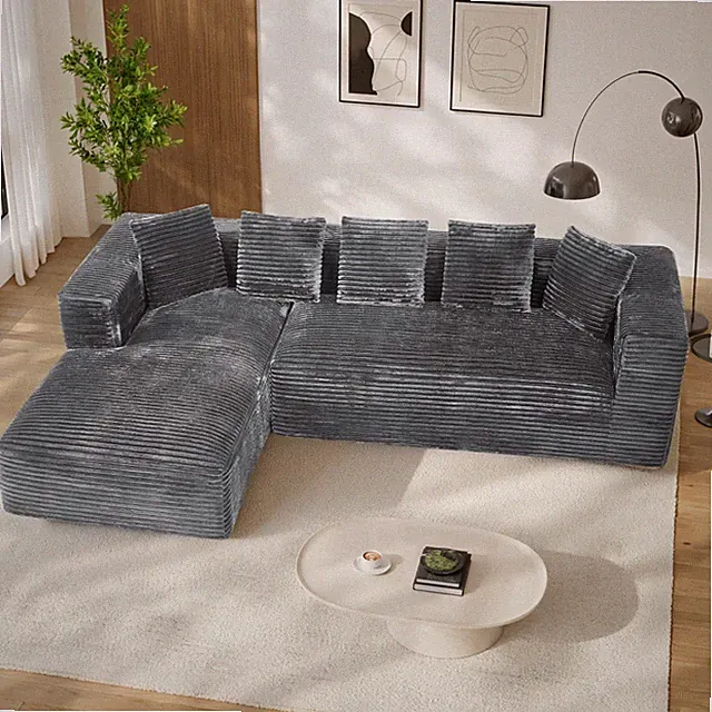 Modern Modular Sectional Sofa Couch 107" Deep Seat Convertible 2 Free Split Sofa