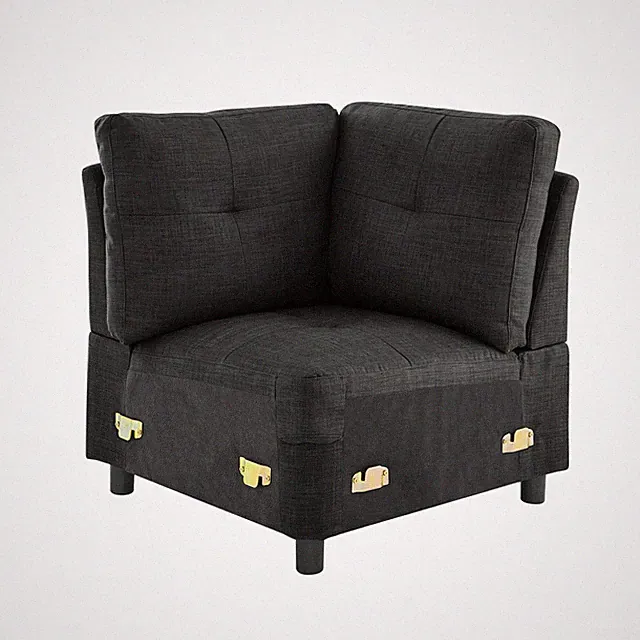 Modern Modular Sectional Sofa Couch Fabric Upholstered Sofa Set Living Room US