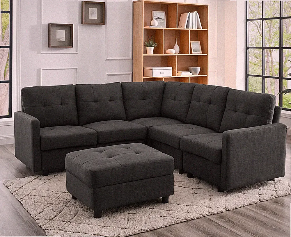 Modern Modular Sectional Sofa Couch Fabric Upholstered Sofa Set Living Room US
